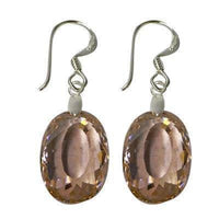 Cargar imagen en el visor de la galería, Silberohrringe Ohrringe Ohrhänger Zirkonia oval facettiert 925er Sterlingsilber - chic-net.de
