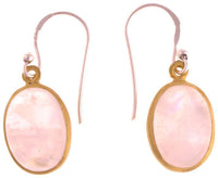 Load image into Gallery viewer, Silberohrringe vergoldet oval Stein Mondstein weiß Ohrringe 925 Sterling Silber - chic-net.de
