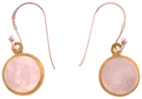 Load image into Gallery viewer, Silberohrringe vergoldet rund Stein Mondstein weiß Ohrringe 925 Sterling Silber - chic-net.de
