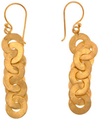 Load image into Gallery viewer, Silberohrringe vergoldet verschlungene Ringe lang 925er Sterling Silber Gold Ohrringe - chic-net.de
