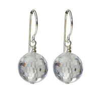 Cargar imagen en el visor de la galería, Silberohrringe Zirkonia Discokugel facettiert 12 mm Ohrringe 925 Sterling Silber bunt - chic-net.de
