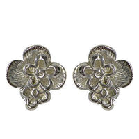 Load image into Gallery viewer, Silberohrstecker 925er Sterling Silber Ohrstecker Damen Schmuck Ohrringe Blatt Zwei Blumen - chic-net.de
