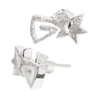 Load image into Gallery viewer, Silberohrstecker 925er Sterling Silber Ohrstecker Damen Schmuck Ohrringe Sternschnuppe Spirale Kantig - chic-net.de
