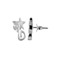 Cargar imagen en el visor de la galería, Silberohrstecker 925er Sterling Silber Ohrstecker Damen Schmuck Ohrringe Sternschnuppe Spiralig - chic-net.de
