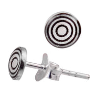 Load image into Gallery viewer, Silberohrstecker Kreise weiß schwarz Ohrstecker Glas 925 Sterling Silber Unisex Ohrringe Schmuck - chic-net.de
