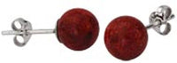 Load image into Gallery viewer, Silberohrstecker Kugel Rot Ohrstecker 925er Sterling Silber Koralle Damen Schmuck - chic-net.de
