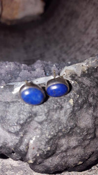 Load image into Gallery viewer, Silberohrstecker Lapislazuli 10 mm Ohrringe Ohrstecker Damen Ohrring Stecker 925er Sterling Silber - chic-net.de

