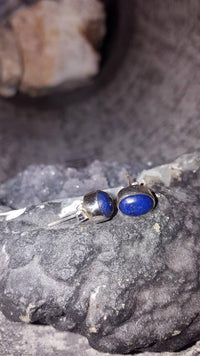 Load image into Gallery viewer, Silberohrstecker Lapislazuli 10 mm Ohrringe Ohrstecker Damen Ohrring Stecker 925er Sterling Silber - chic-net.de
