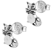 Load image into Gallery viewer, Silberohrstecker Ohrstecker 925er Sterling Silber Schmuck Katze aufrecht sitzend - chic-net.de
