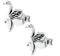 Load image into Gallery viewer, Silberohrstecker Ohrstecker 925er Sterling Silber Schmuck Ohrringe Schwan - chic-net.de
