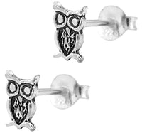 Load image into Gallery viewer, Silberohrstecker Ohrstecker 925er Sterling Silber Unisex Schmuck Ohrringe Eule - chic-net.de
