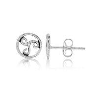 Load image into Gallery viewer, Silberohrstecker Ohrstecker 925er Sterling Silber Unisex Schmuck Ohrringe Kreis Schnörkel Muster - chic-net.de

