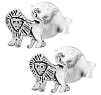 Load image into Gallery viewer, Silberohrstecker Ohrstecker Ohrringe Damen 925er Sterling Silber Schmuck Löwe mit Mähne stehend - chic-net.de
