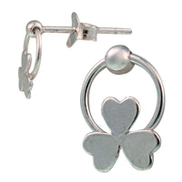 Load image into Gallery viewer, Silberohrstecker Ohrstecker Ohrringe Unisex 925er Sterling Silber Ring Klee Blatt - chic-net.de
