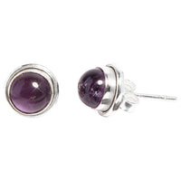 Load image into Gallery viewer, Silberohrstecker rund Amethyst 9 mm Ohrringe Ohrstecker Damen Ohrring Stecker 925er Sterling Silber - chic-net.de
