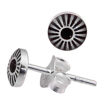 Load image into Gallery viewer, Silberohrstecker Sonne weiß schwarz Ohrstecker Glas 925 Sterling Silber Unisex Ohrringe Schmuck - chic-net.de

