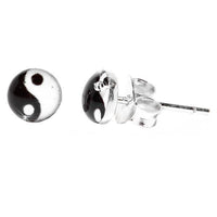 Load image into Gallery viewer, Silberohrstecker Yin Yang Ohrstecker Glas Sterling Silber Unisex Ohrringe Schmuck - chic-net.de
