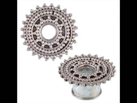 Load image into Gallery viewer, Silbertunnel Punkte Afghan Style 925 Sterling Silber Tunnel Plug Organic Expander - chic-net.de
