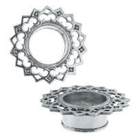 Load image into Gallery viewer, Silbertunnel Rauten Bögen 925 Sterling Silber Tunnel Plug Organic Expander - chic-net.de
