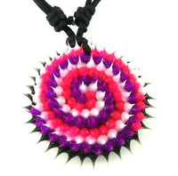 Load image into Gallery viewer, Silikonkette Kette weiß lila rosa Silikon schwarz Baumwolle verstellbar Spirale Stachelkette - chic-net.de
