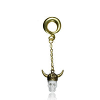 Load image into Gallery viewer, Ohrgewicht 6mm Piercing Anhänger Brass Ohrring gold Hook Bone Skull Schildkröte - chic-net.de
