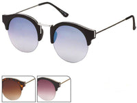 Load image into Gallery viewer, Sonnenbrille Cat Eye 400 UV Round Metall Steg eckig unten frameless Zierrand - chic-net.de

