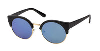 Load image into Gallery viewer, Sonnenbrille Cat Eye 400 UV verspiegelt Metall ovale Gläser Lennon Style - chic-net.de
