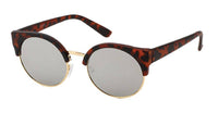 Load image into Gallery viewer, Sonnenbrille Cat Eye 400 UV verspiegelt Metall ovale Gläser Lennon Style - chic-net.de
