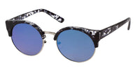 Load image into Gallery viewer, Sonnenbrille Cat Eye 400 UV verspiegelt Metall ovale Gläser Lennon Style - chic-net.de
