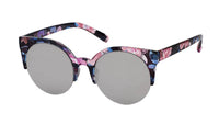 Load image into Gallery viewer, Sonnenbrille CatEye 400 UV Round unten frameless Blumen verspiegelt - chic-net.de
