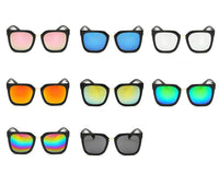 Load image into Gallery viewer, Sonnenbrille Cateye kantig 400UV Metallsteg schwarz bunt verspiegelt - chic-net.de
