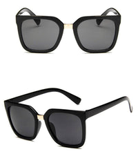 Load image into Gallery viewer, Sonnenbrille Cateye kantig 400UV Metallsteg schwarz bunt verspiegelt - chic-net.de
