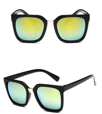 Load image into Gallery viewer, Sonnenbrille Cateye kantig 400UV Metallsteg schwarz bunt verspiegelt - chic-net.de
