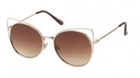 Load image into Gallery viewer, Sonnenbrille Cateye Metallgestell 400 UV getönt Flachgläser - chic-net.de

