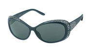 Cargar imagen en el visor de la galería, Sonnenbrille Damen 400 UV getönt ovale Gläser Glitzer facettierte Glaskristalle - chic-net.de
