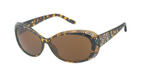 Cargar imagen en el visor de la galería, Sonnenbrille Damen 400 UV getönt ovale Gläser Glitzer facettierte Glaskristalle - chic-net.de
