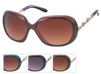 Cargar imagen en el visor de la galería, Sonnenbrille Damen Zirkonia Blumen Designer Brille Glamour Style getönt 400UV groß - chic-net.de
