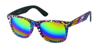 Cargar imagen en el visor de la galería, Sonnenbrille farbenfroher Print bunt verspiegelt 400 UV Nerd Stil - chic-net.de
