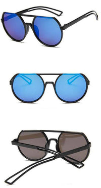 Load image into Gallery viewer, Sonnenbrille Flat-Top Round Glasses Retro oben frameless 400UV verspiegelt - chic-net.de
