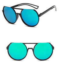 Load image into Gallery viewer, Sonnenbrille Flat-Top Round Glasses Retro oben frameless 400UV verspiegelt - chic-net.de
