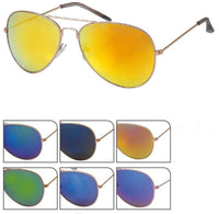 Load image into Gallery viewer, Sonnenbrille golden Metall Pilotenbrille 400UV verspiegelt Kappen transparent - chic-net.de
