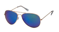 Load image into Gallery viewer, Sonnenbrille golden Metall Pilotenbrille 400UV verspiegelt Kappen transparent - chic-net.de
