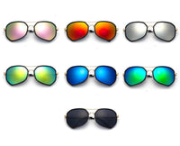 Load image into Gallery viewer, Sonnenbrille multilateral Pilotenbrille groß schwarzer Rand 400UV verspiegelt - chic-net.de
