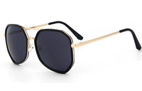 Load image into Gallery viewer, Sonnenbrille multilateral Pilotenbrille groß schwarzer Rand 400UV verspiegelt - chic-net.de
