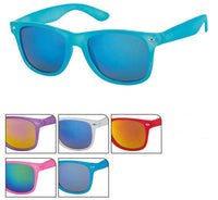 Cargar imagen en el visor de la galería, Sonnenbrille  Nerd 400 UV verspiegelt buntes Gestell Ziermandel - chic-net.de
