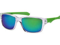 Load image into Gallery viewer, Sonnenbrille Nerd Sport Brille verspiegelt 400 UV transparent Bügel bunt gerade - chic-net.de
