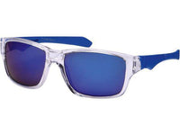 Load image into Gallery viewer, Sonnenbrille Nerd Sport Brille verspiegelt 400 UV transparent Bügel bunt gerade - chic-net.de
