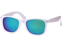 Cargar imagen en el visor de la galería, Sonnenbrille Nerdbrille weiß rot Brille verspiegelt bunt 400 UV  Unisex - chic-net.de
