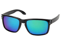 Load image into Gallery viewer, Sonnenbrille Panto Nerd Brille verspiegelt 400 UV Pünktchen bunt schwarz - chic-net.de
