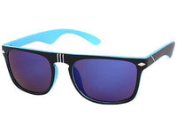 Load image into Gallery viewer, Sonnenbrille Panto Nerd Style Rauten Spitze 400UV bunt verspiegelt Rillen schwarz - chic-net.de
